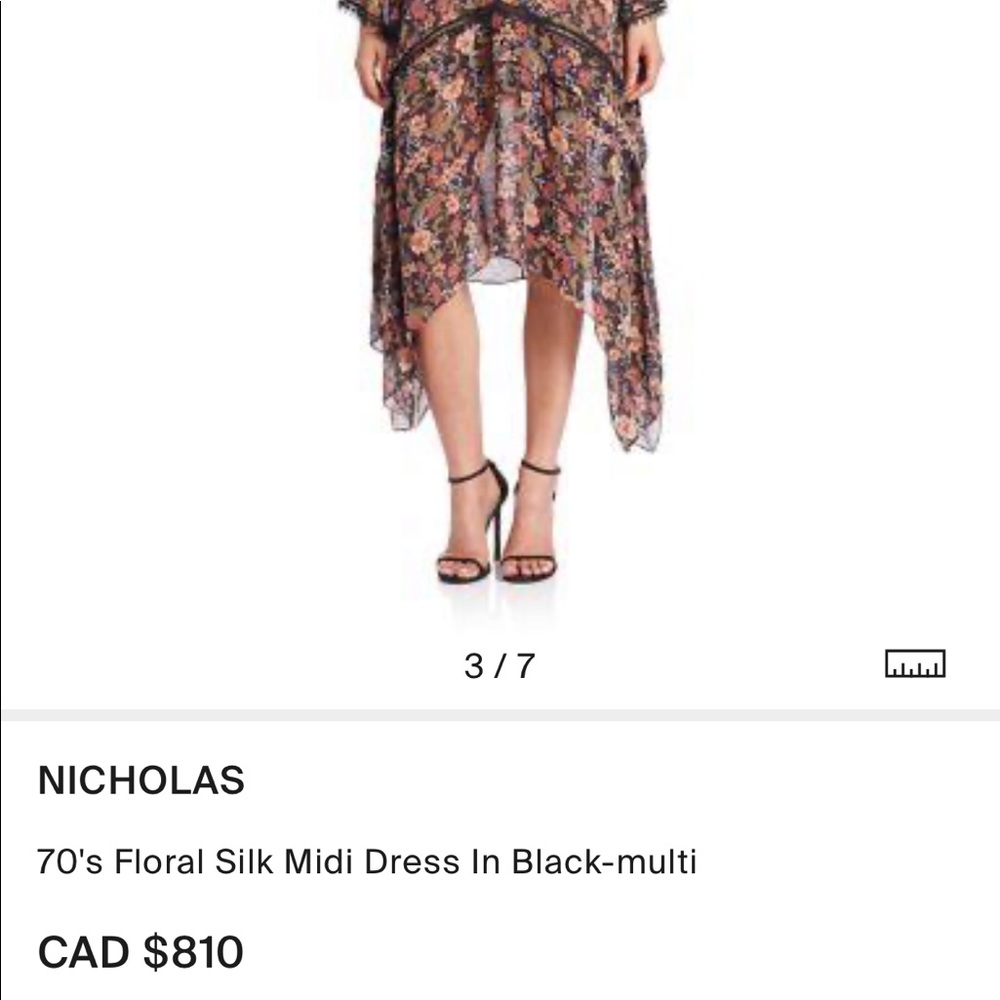 NWOT NICHOLAS Floral Silk Midi Dress - Picture 4 of 4